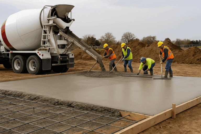 Commercial concrete placement by WagCo Construction in South Dakota