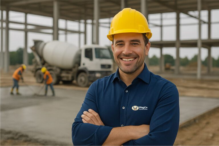contractor smiling with a hard hat on