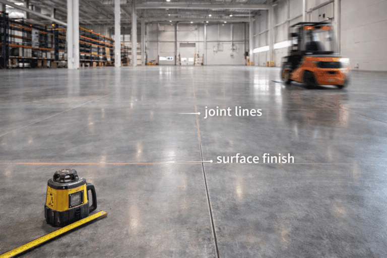 shiny concrete warehouse floors