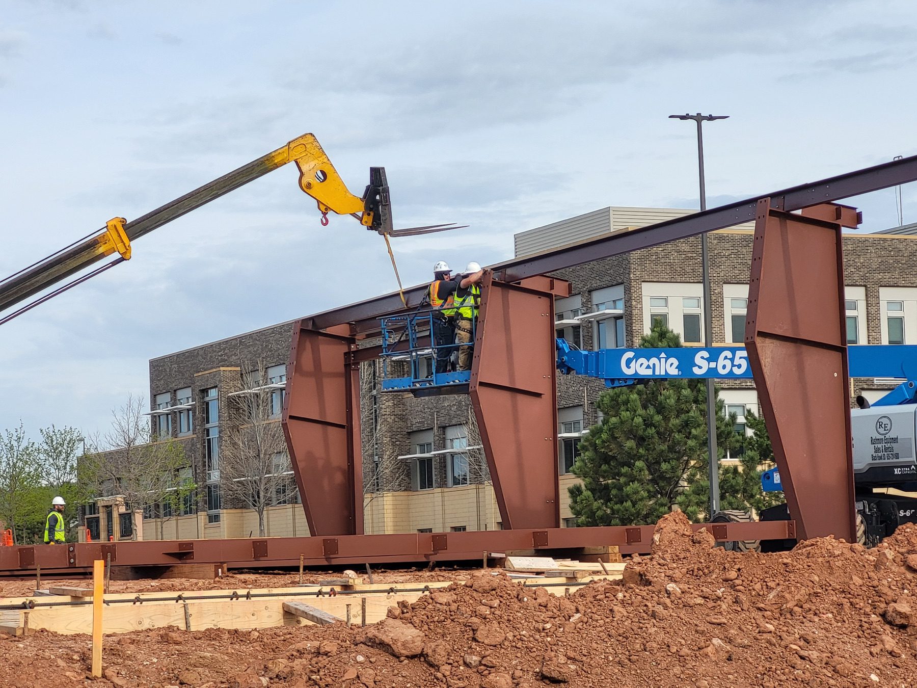 Crane work and steel framing on Camp Rapid project by WagCo Construction
