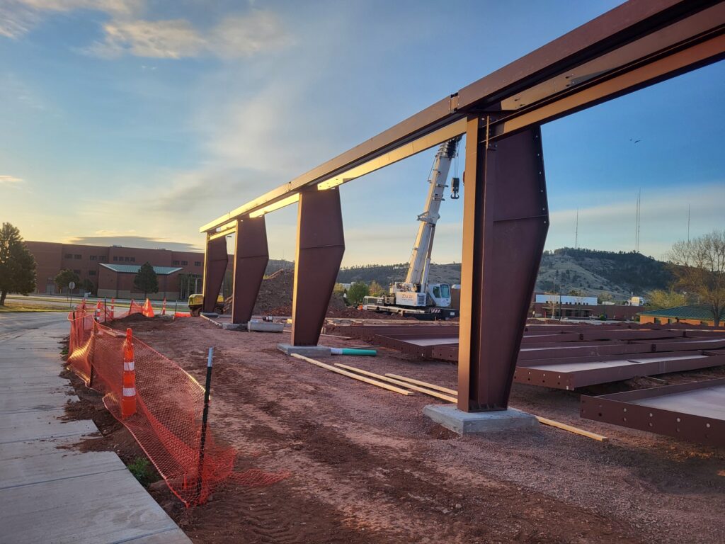 Camp Rapid structural steel beams and crane work by WagCo Construction