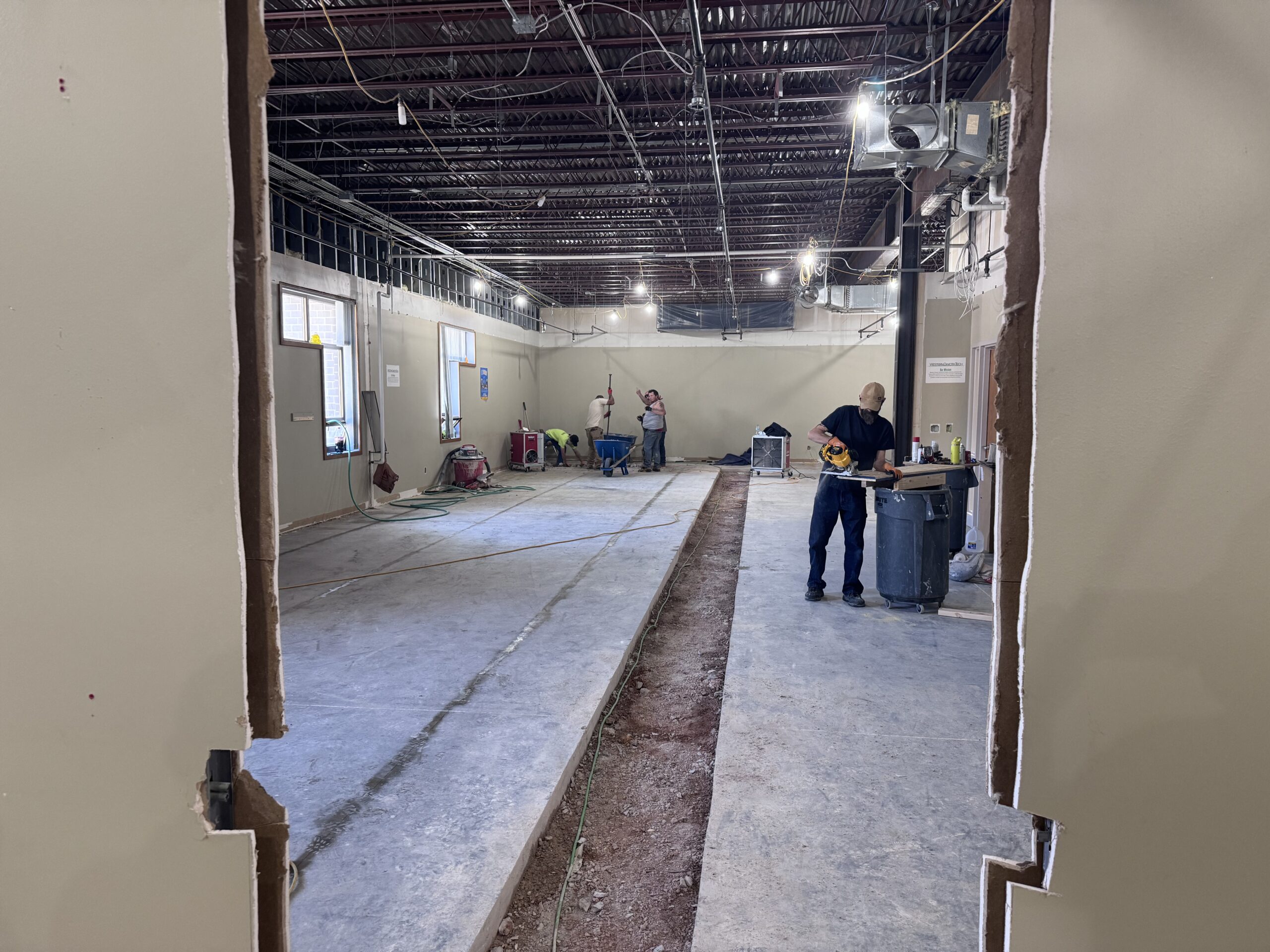 Rad Lab commercial interior renovation with open lab space and exposed ceiling work by WagCo Construction