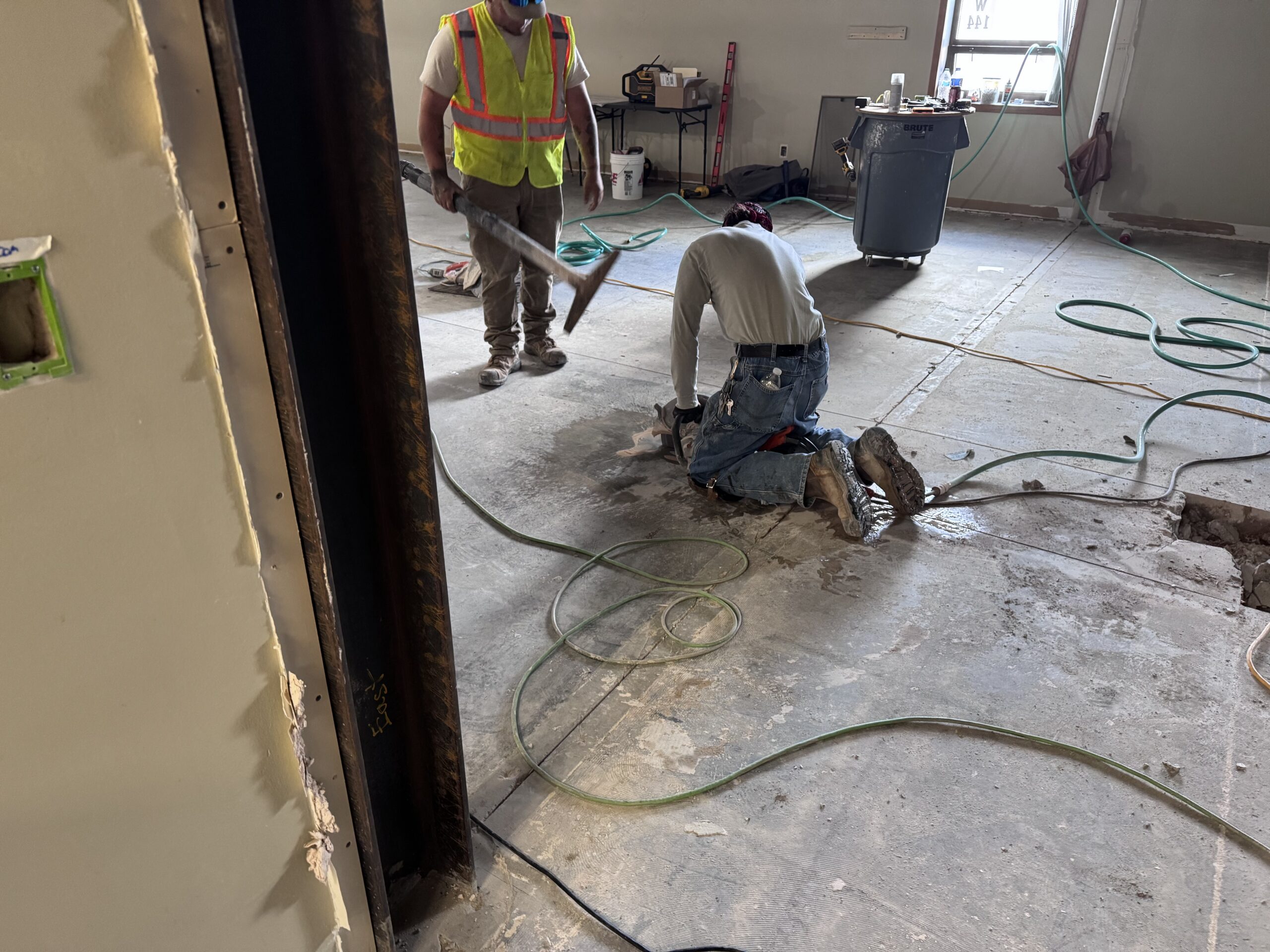 Rad Lab slab trenching and interior renovation work by WagCo Construction