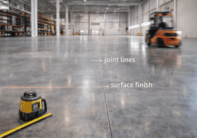 shiny concrete warehouse floors